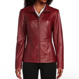 Vintage Red Genuine Leather Jacket/Blazer